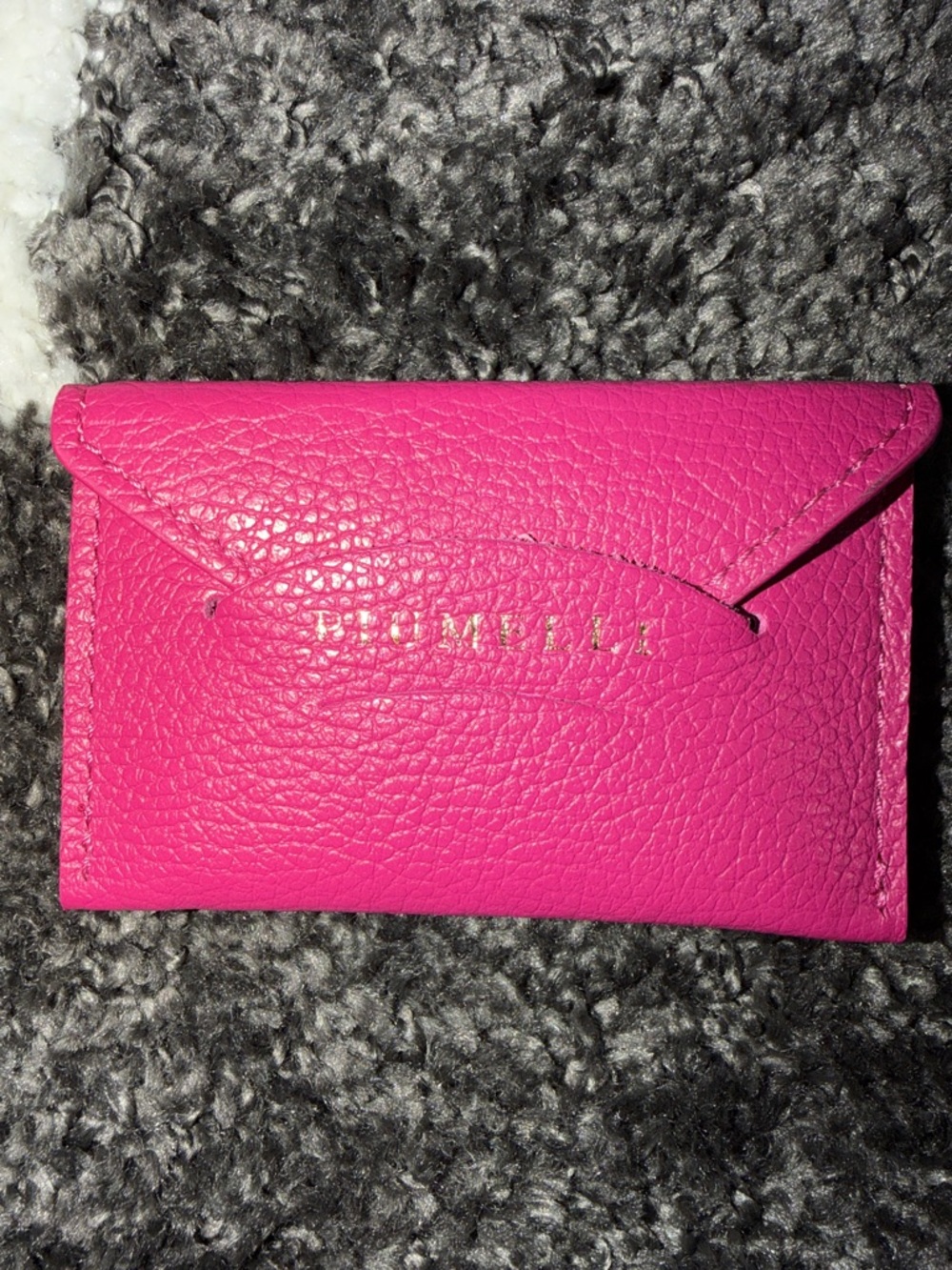 Italian Leather- Peony Pink Leather Envelope Card Case- NEW w/o tags